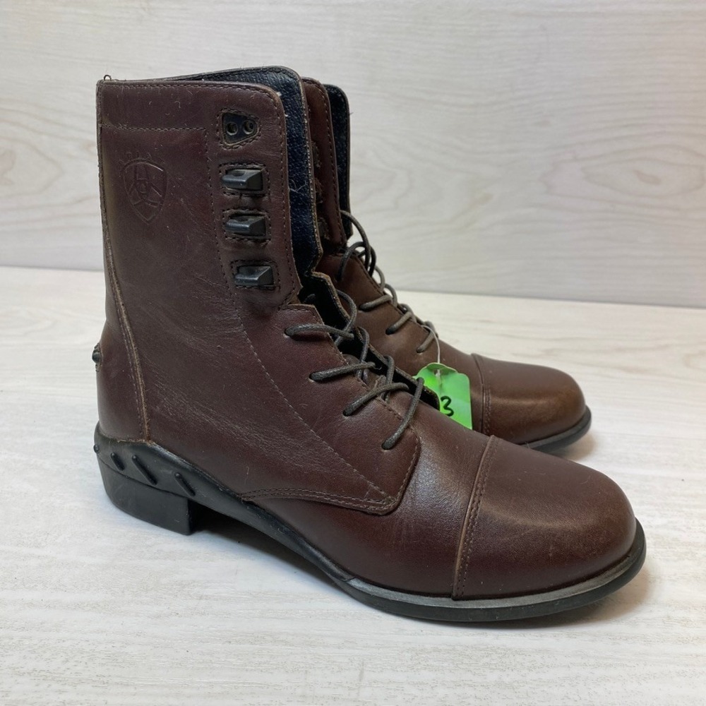 Ariat Kids 1 Paddock Boots Heritage IV Lace Up Brown Leather Riding 50161 CapToe